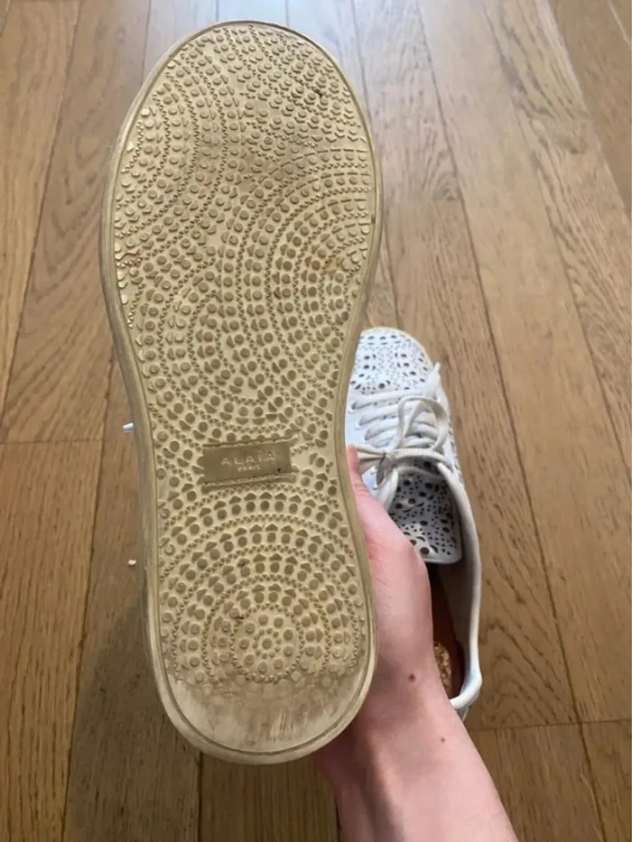 Baskets Laser Cut Sneakers blanches Alaïa taille 36 - photo numéro 9