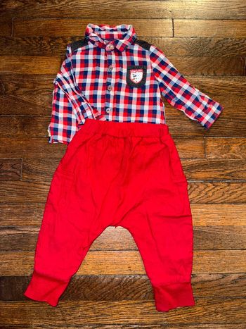 Chemise sergent major et pantalon Bout’chou 9 mois