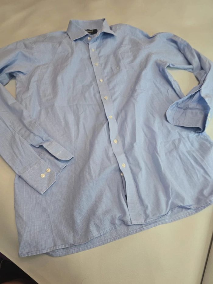 Chemise a petit carreaux bleu clair - photo numéro 4