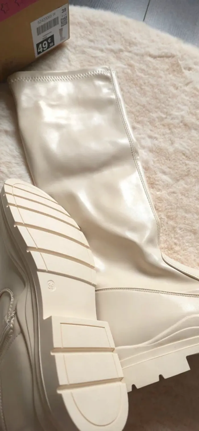 Bottes Cuissarde BEIGE Fille motif Uni - photo numéro 3
