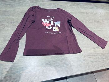 Teeshirt manches longues rose/violet motif fleurs 8