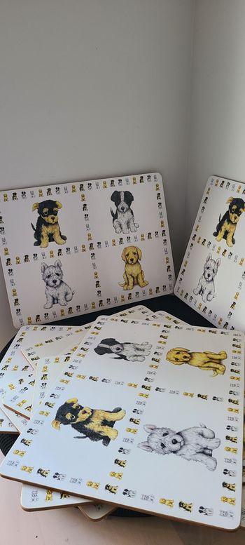 dessous de table rectangulaire motif chien liège