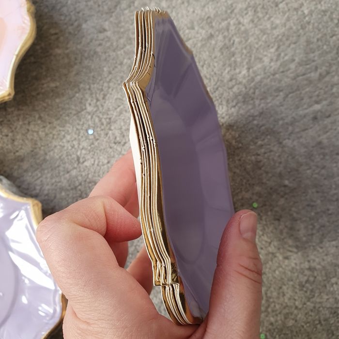 Lot d'assiettes en carton lilas et rose - photo numéro 5