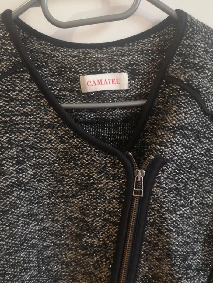 Veste noir brillante camaïeu - photo numéro 4