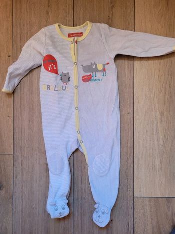 Pyjama velours 12 mois tbe