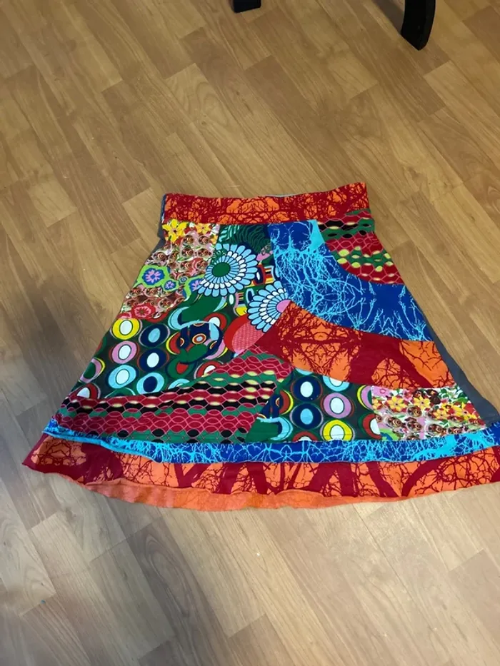 Desigual jupe colorée motifs japonais taille M