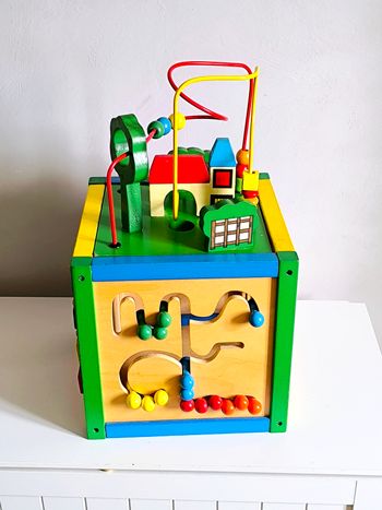 Grand cubes d'activités XXL en bois 5 en 1 Montessori 