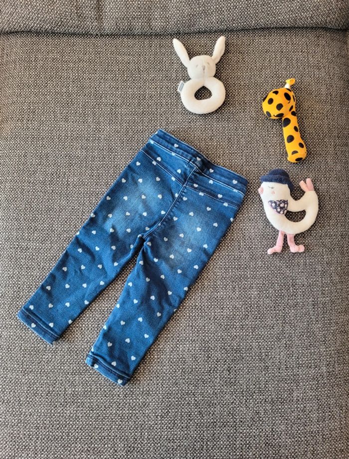 Jegging fille à cœurs 18 mois - photo numéro 3