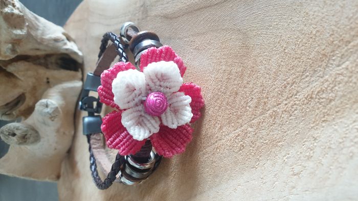 Bracelet Fleur de Cerisier en Macramé - photo numéro 2
