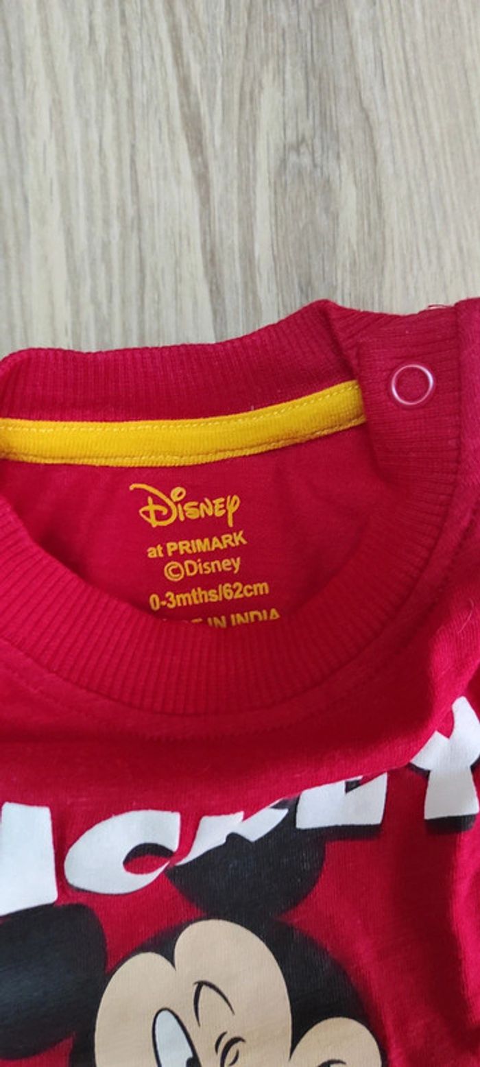 Tee shirt Mickey 0-3 mois 62 cm - photo numéro 3