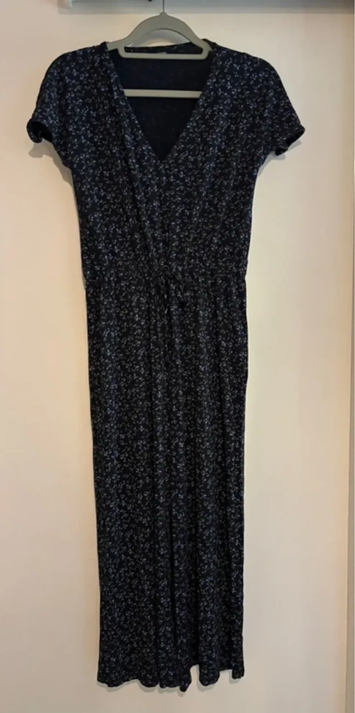 Robe longue noire à fleurs KIABI – Taille S - photo numéro 3