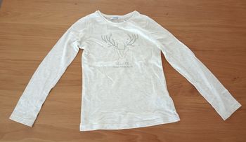Tee-shirt manches longues écru chiné fille 8 ans Okaïdi