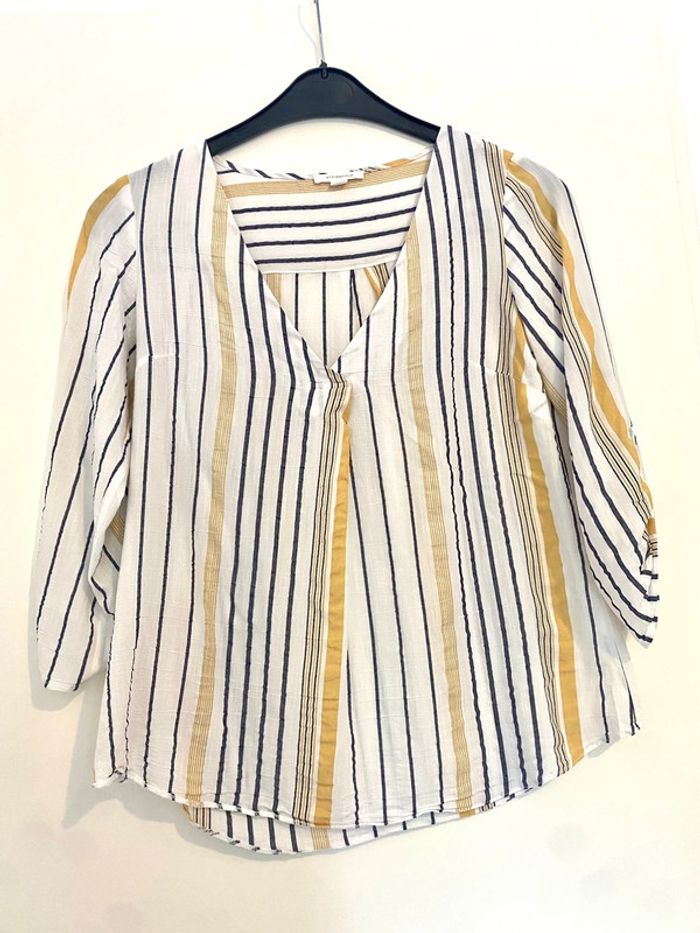 Blouse Springfield à rayures jaunes et bleues