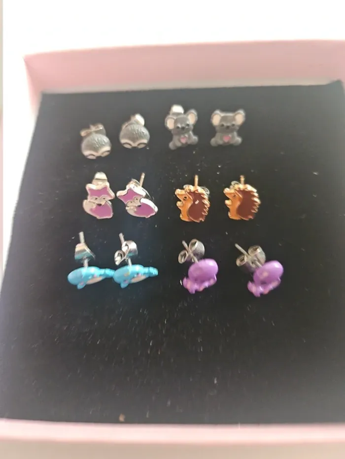 Lot de 6 paires de boucles d'oreille animaux Claire's