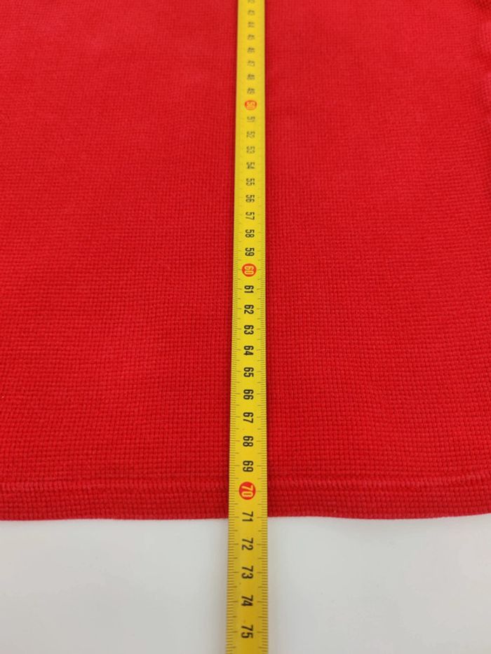 Pull Crewneck Léger Ralph Lauren Nid D'abeilles Rouge Logo Brodé Bleu Marine Taille L Homme - photo numéro 8