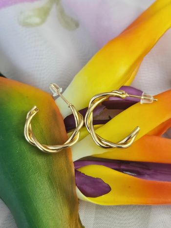 Créoles torsadees modele 3, acier inoxydable