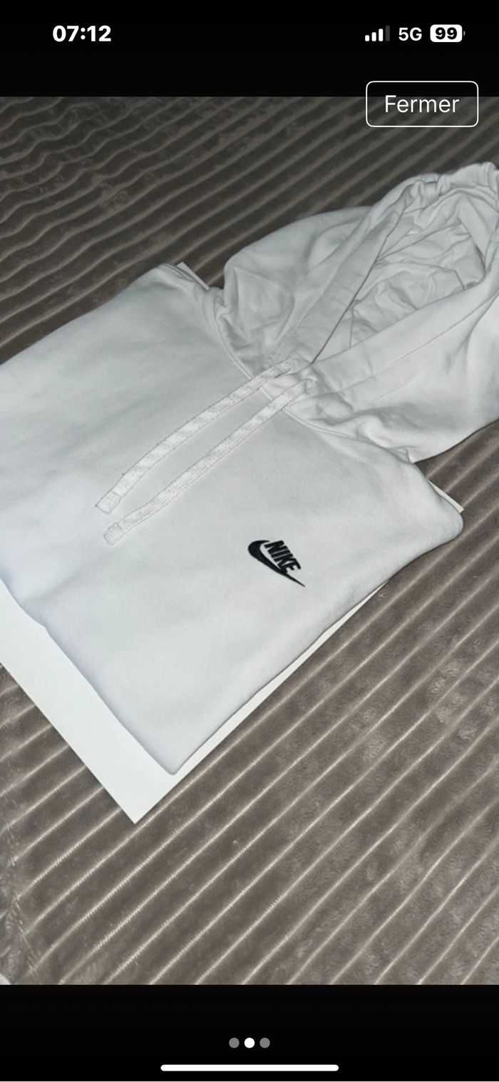 Sweat à capuche Nike blanc - photo numéro 2