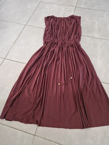 Robe longue Vintage rouge bordeaux