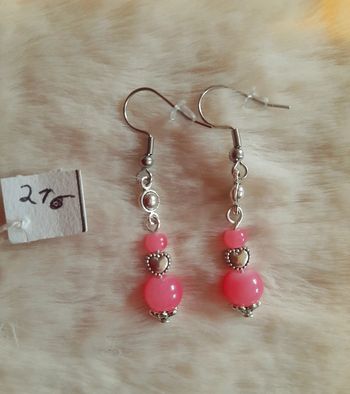 Boucles d'oreilles coeur rose