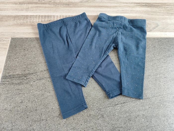 Lot 2 leggings bleu foncé