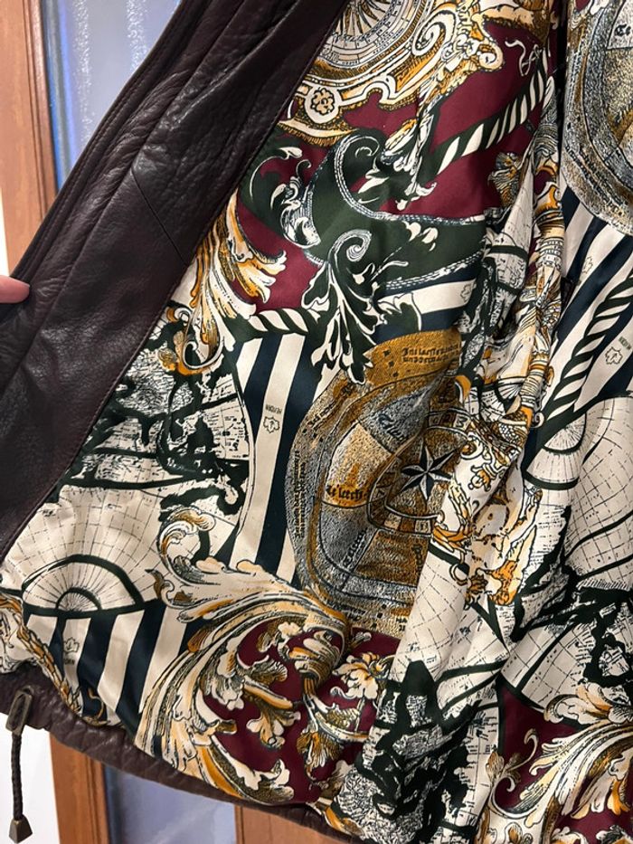 Manteau blouson veste cuir vintage taille L marque Heitorn - photo numéro 3