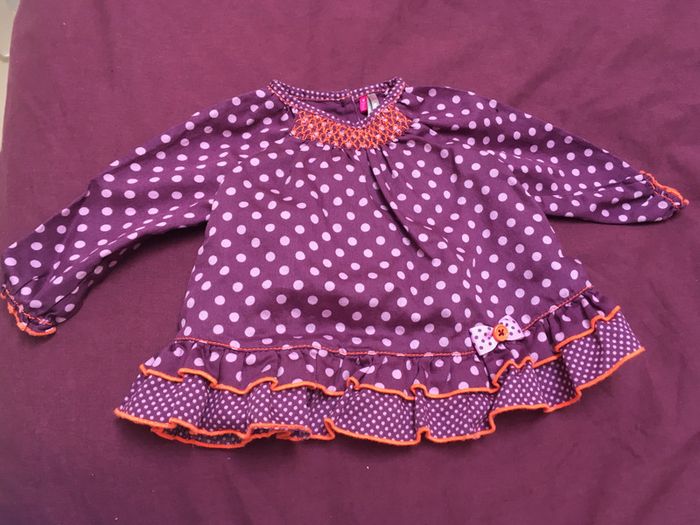 robe violette à pois orchestra 6 mois