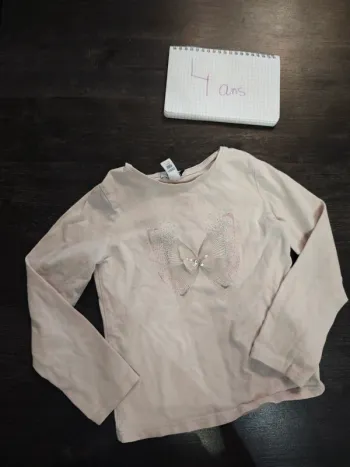 T-shirt manches longues papillon