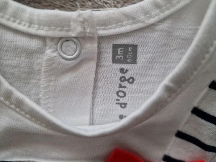 Robe blanche cœur marine Sucre d'Orge 3M (neuve 🏷) - photo numéro 5