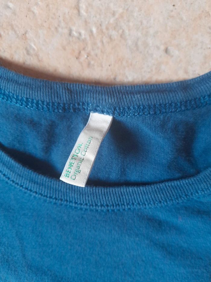 T-shirt manches longues benetton organic coton - photo numéro 2
