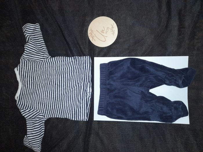Pyjama velours 2 pièces 1 mois - photo numéro 2
