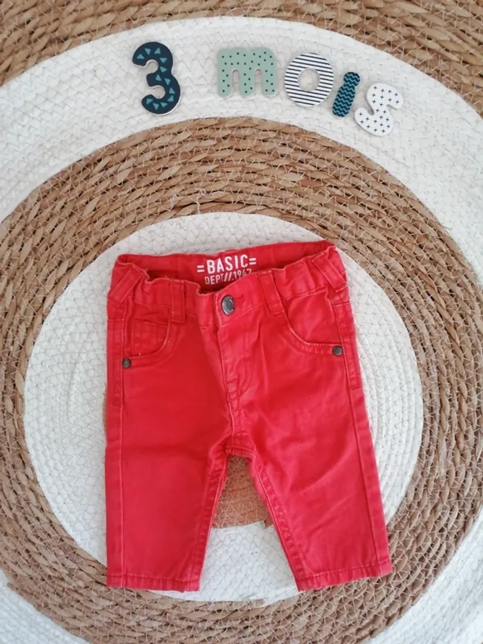 Pantalon orange/corail - Baby by Gémo - 3 mois