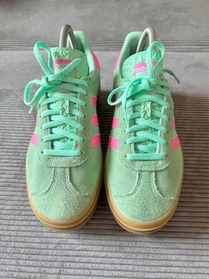 Chaussures adidas gazelle bold vert et fuschia / taille 38 - photo numéro 3