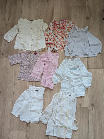 Lot 8 blouses légères 12 mois 74cm
