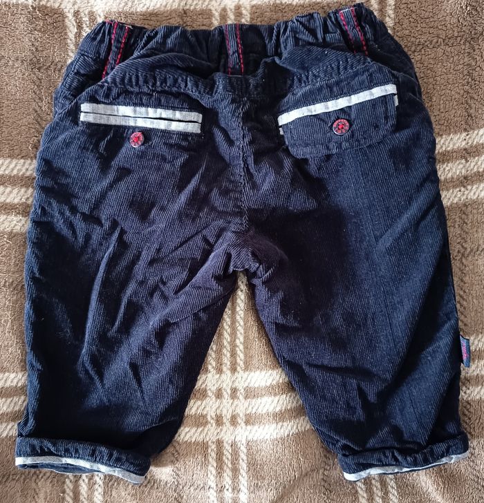 👖Pantalon Noir Enfant en Simili Velours côtelé - 3 Mois / Sergent Major - photo numéro 9