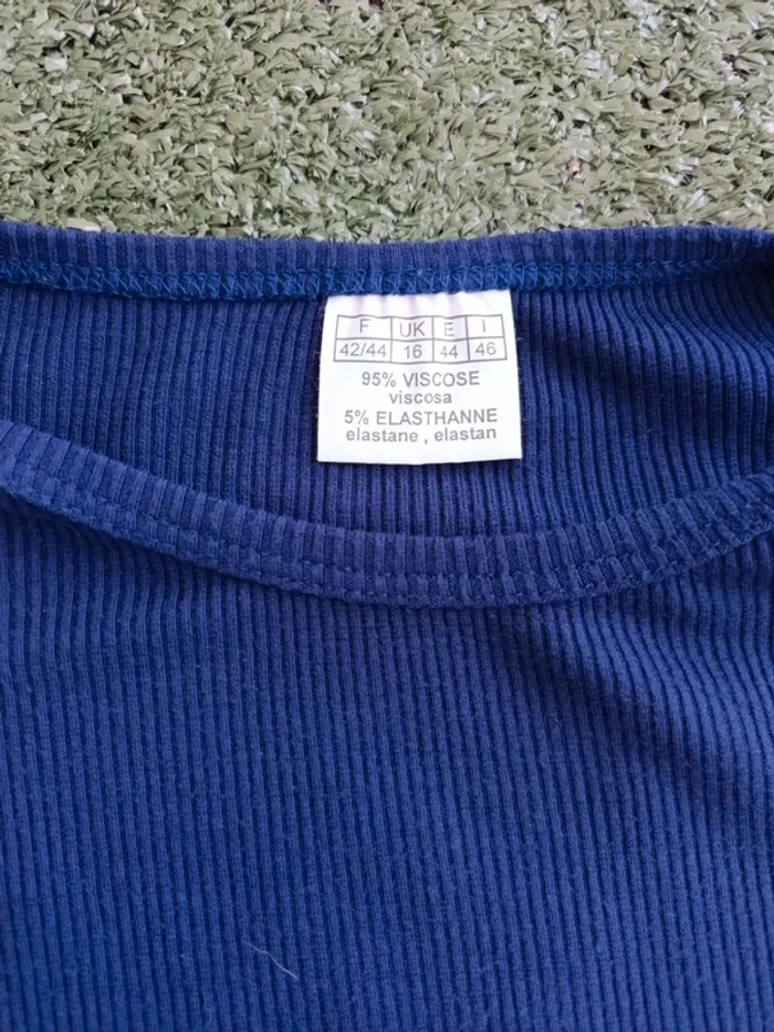 T-shirt manches longues fluide bleu marine taille 42 - photo numéro 3