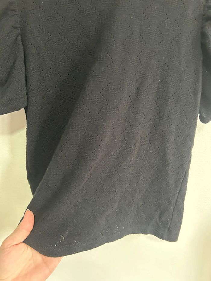 Mignonne blouse en dentelle manches courtes / bouffantes • noir • promod • taille M - photo numéro 4