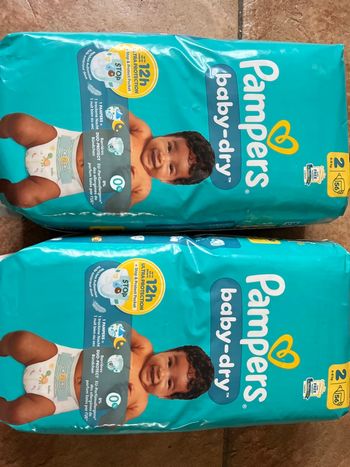 Lot x2 Paquets Couches T2 Baby Dry 