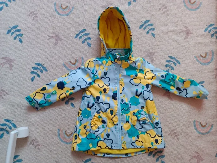 Imperméable polaire bleu jaune vert Vertbaudet 5 ans