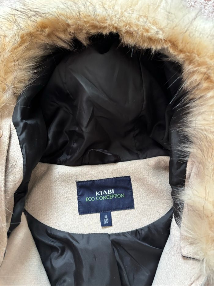Manteau court blanc cassé à capuche - photo numéro 2