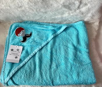 Cape de bain, Serviette à capuche pour bébé turquoise