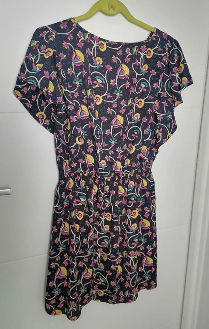 Robe fluide courte fleurs multicolore bleu marine Taille L Cache-cache - photo numéro 7
