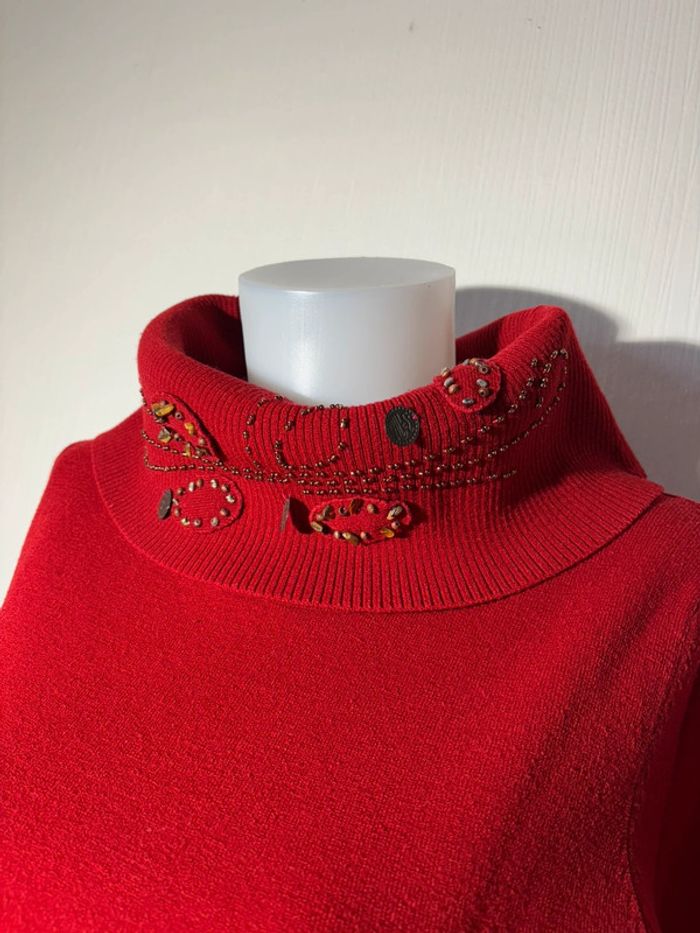 Pull col montant femme rouge N Fashion - Taille S/M - photo numéro 3