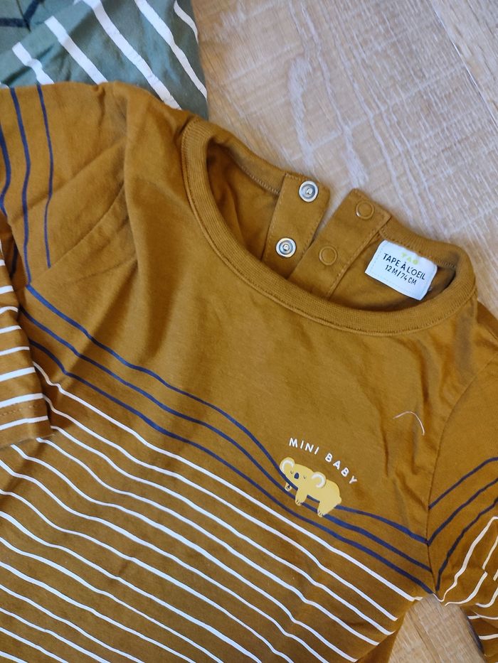 Lot 2 t-shirt manches longues 12 mois - photo numéro 2