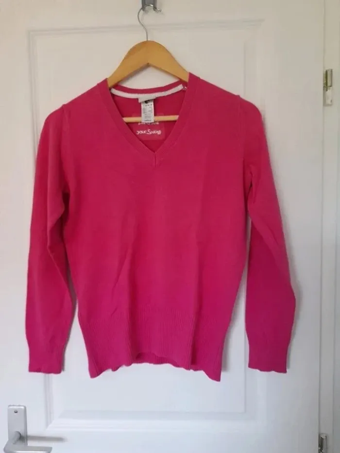 Pull col v Rose Fushia Inesis (Decathlon) - Taille S - Excellent État