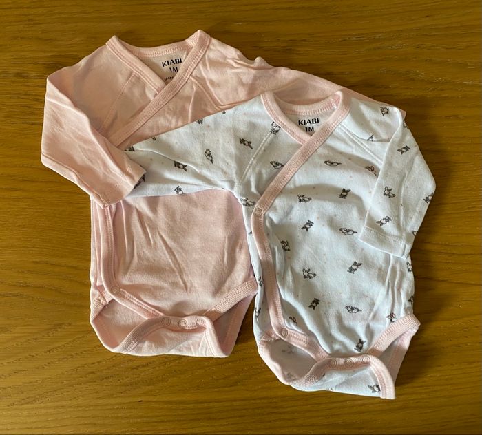 Kiabi Lit de 2 Bodies rose/blanc Taille 1 mois - photo numéro 5