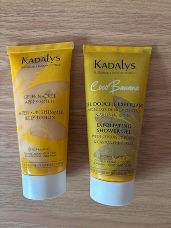Lot Kadalys : Gelée Après-Soleil & Gel Douche Exfoliant – 2x100 ml – Neufs