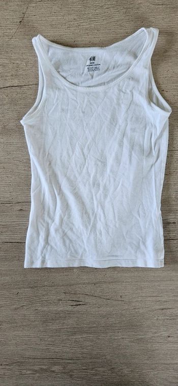 Débardeur blanc, H&M, taille 10/12 ans, peu mis