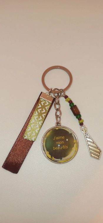 Cadeau beau fils, porte clé message " j'aime mon beau fils "