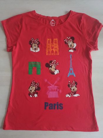 T-shirt rouge Minnie - Thème Paris - Disney Store - Taille XL
