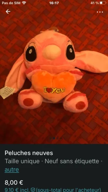 Peluche neuve angel